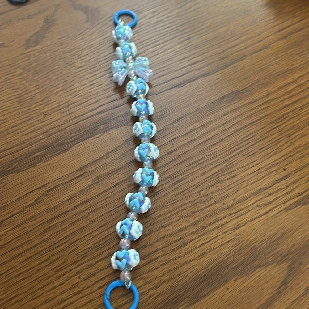 Beaded charm keychain